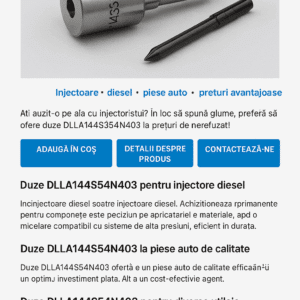 Duze injector DLLA144S354N403 originale pentru motor diesel industrial - motoareindustriale.com