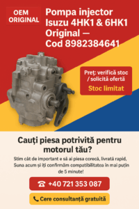 pompa injector isuzu 4hk1 & 6hk1 original — cod 8982384641 | motoareindustriale.com