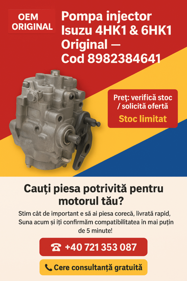 pompa injector isuzu 4hk1 & 6hk1 original — cod 8982384641 | motoareindustriale.com